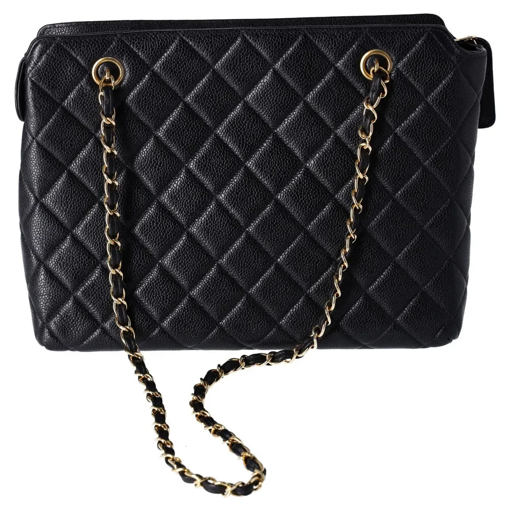 Chanel Classic Front Pocket Small Chain Shoulder Tote Quilted Caviar Leather - Picture 5 of 11